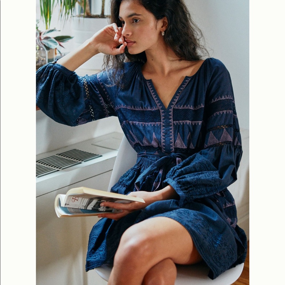 Anthropologie Skye Small cotton belted dress